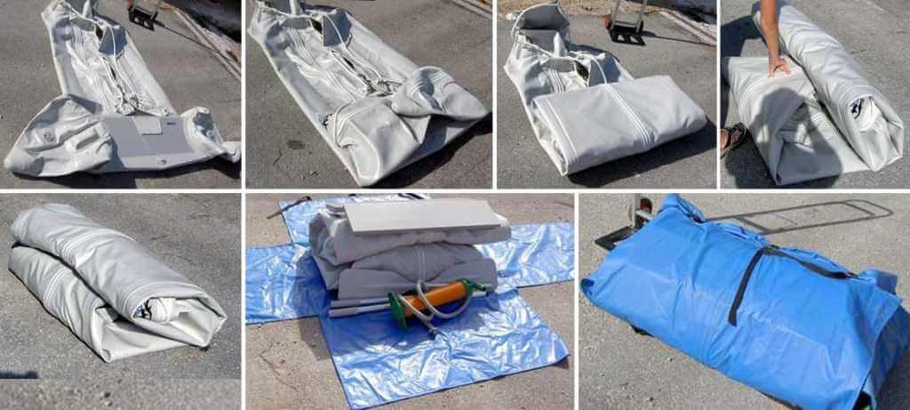 Как правильно свернуть лодку ПВХ